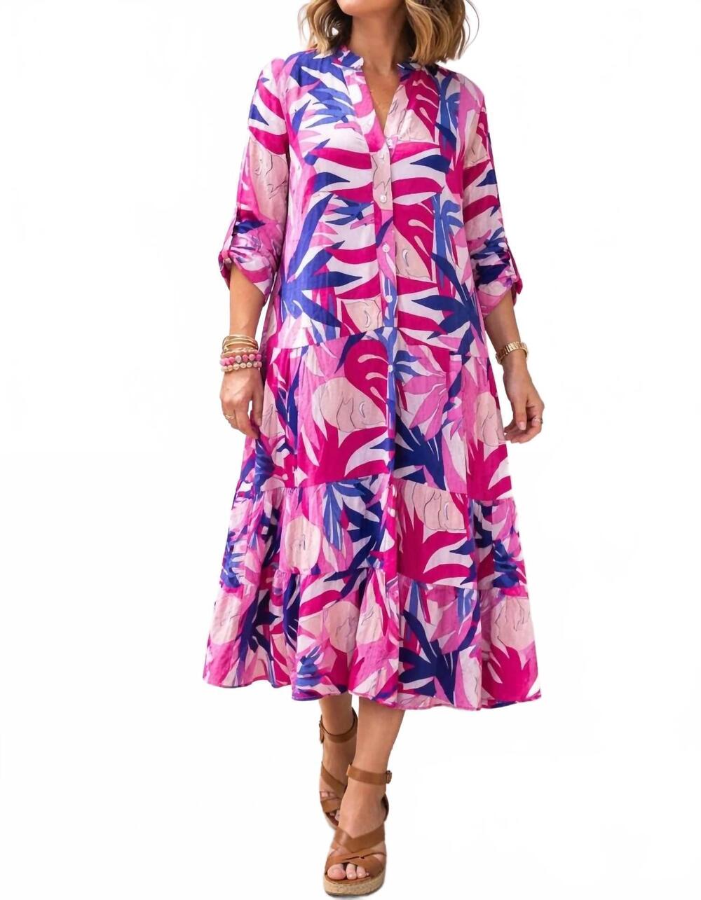 NEW ZURY nusa maxi dress in pink multi